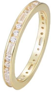 KnSam Echtschmuck Eheringe 18K Gelbgold Au750, Ewigkeit Solitärring mit Moissanit Rechteckschliff, Au 750 Pärchen Ringe, Gr.65 (20.7)