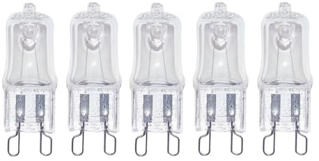 TYKGSQIP 5 pezzi G9 lampadina per forno e lampadina alogena, resistente al calore 300°C, dimmerabile, sostituzione del forno forno Microonde elettrodomestico da cucina (120V-40W/Clear)