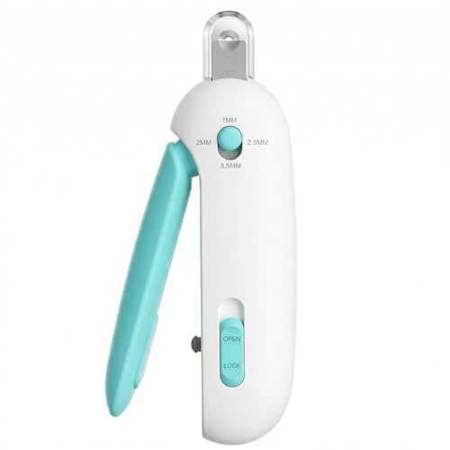 Xevtrak Coupe Griffes Chat, Coupe Ongle Chat avec Sécurité Ajustable, Ciseaux à Ongles Ergonomique avec Lame en Acier Solide, Outil de Toilettage Anti-Éclaboussures, Tondeuse à Griffes Bleu Ciel