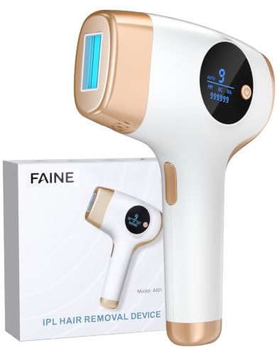Fanie – Appareil d'épilation IPL 3 en 1 OTC à domicile, réduction douce des poils pour homme et femme, avec lunettes et rasoir, 999 999 flashs, filaire pour aisselles, jambes, bras, ligne de bikini