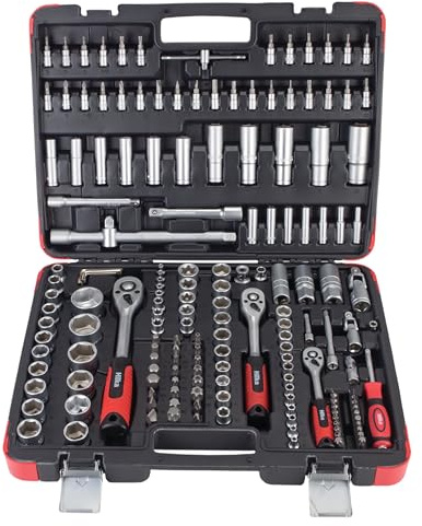 Hilka Tools 01110171 DR Socket Set, schwarz/silber, 3/8/1/4-Zoll