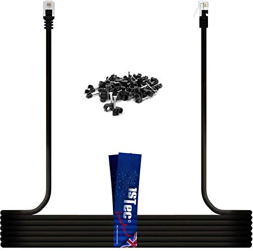 1STec 10M ADSL2+ Super High Speed Cat5e RJ11 Broadband Hub Internet Extension Cable for BT Infinity Sky Q Talktalk Plusnet EE Vodafone Post Office Router on Fibre or Standard Services 10 Metre White