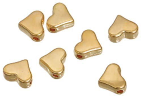 120 Metallperle 7x6mm Herz goldoptik Zwischenperlen Spacer Beads