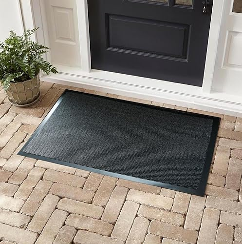 Heavy Duty Dirt Trapper Barrier Mat, Non-Slip PVC, Anthracite, 60x90cm