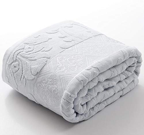 NANXCYR Duvetsteppdecke Sommer Handtuch Quilt, leicht kühles Handtuch Decke atmungsaktiv weiche flaumige Sommerdecke aus Reiner Baumwolle Frottee, 220 * 240 cm,Grau