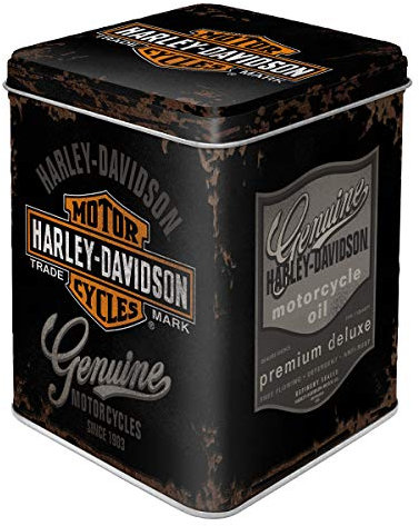 Nostalgic-Art Contenitori Retro Harley-Davidson – – Idea Regalo per Amanti di Moto, Sfuso e bustine di tè, Design Vintage, 100 g