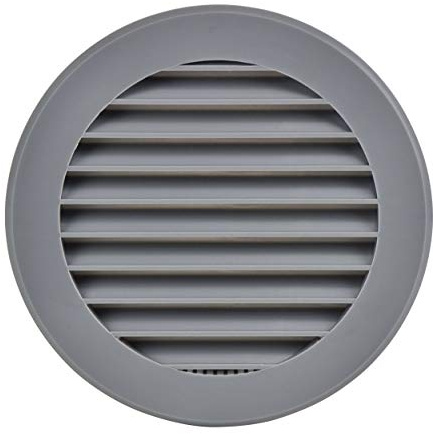 Steinberg14 Grått ventilationsgaller 100 mm frånluftsgaller insektsskydd rund fläns plast