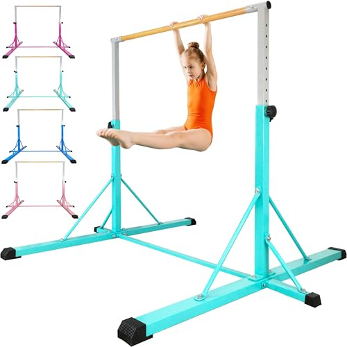 FC FUNCHEER Gymnastics bar,5FT/6FT Horizontal Bars, Adjutable Gymnastic Bar for Kids Ages 5-20, 35.4 to 59/45 to 71, Weight Limit 500 LBS,Home Gym Equipment
