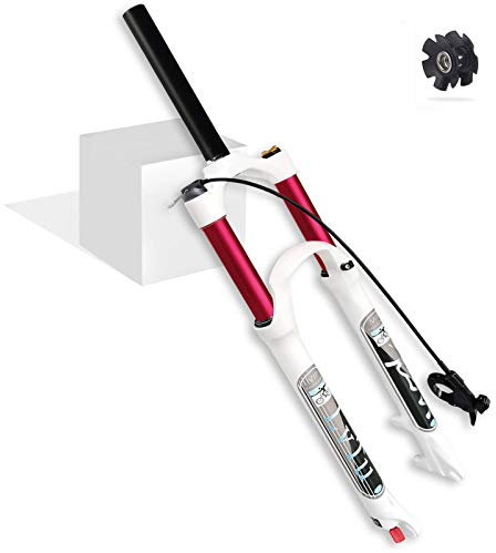 AttLvTu MTB Fahrrad Luft Vorderrad Gabel 26 27.5 29 Zoll, Ultraleicht Magnesiumlegierung Mountainbike Federgabel Gerades/Konisches Rohr for 1.5-2.45 Reifen(Straight Remote Lock Out,29 Zoll)
