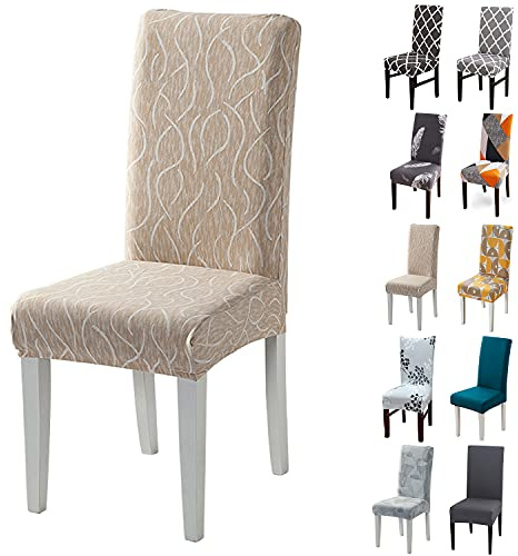 Layack Stuhlbezug 4er Set, Elastische Sitzbezüge Waschbar - Universal für Esszimmer, Küche, Restaurant, Hotel - Schützt vor Flecken (48-58 cm)