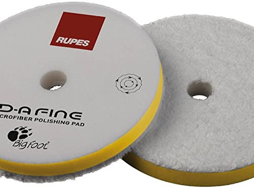 Rupes Tampone in microfibra D-A COARSE, FINE, ULTRA-FINE in varie dimensioni per la lucidatura della tua auto (80 mm, Fine giallo)