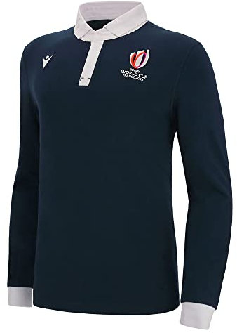 RWC 2023 Rugby World Cup Cotton Polo Football Soccer T-Shirt Trikot (Navy)