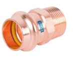 1 Stück Pressfittings Kupfer Übergang mit Aussengewinde 22 x 3/4 Zoll- 1 Produkt für Gas Trinkwasser und Heizung - V Kontur(Press)