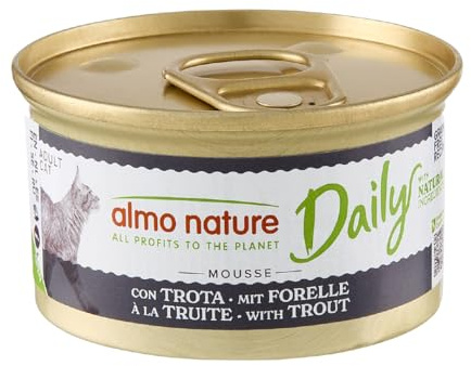 Almo Nature almo nature Daily komplett fuktig mat för vuxna katter - Mousse med öring. 24 x 85 G burkar.