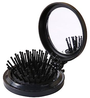 Spazzola per capelli pieghevole a specchio da viaggio con specchio, spazzola portatile per capelli, pettine per capelli, strumento per lo styling dei capelli, pettine massaggiante, pettine per