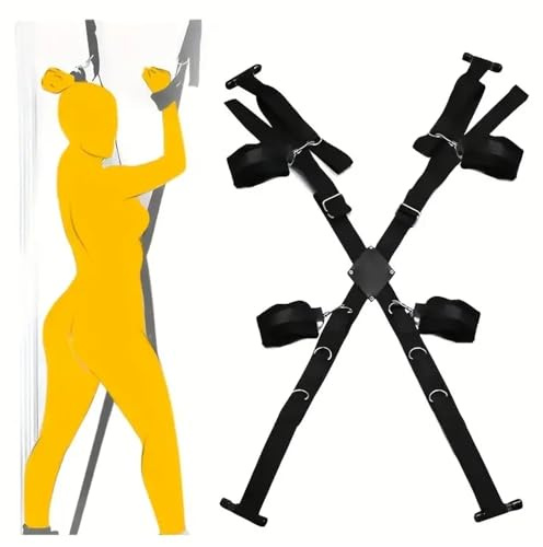 1 juego de herramientas de ejercicio de yoga de nailon ajustables instaladas en la puerta