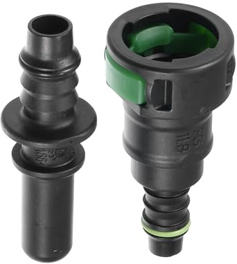 A ABSOPRO Bil bränsleledning snabbkoppling anslutningsset rak 11,8 mm SAE till 5/16 tum 8 mm separationsslang plast grön.