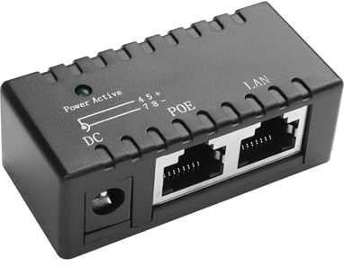 YAODHAOD POE Injector,Wandstecker Power über (100Mbps/Stil B) | Power Over Ethernet über Netzteil 12V 24V 48V,Entfernung bis zu 100m,inklusive 12V DC Kabel,Hochwertiger,PC+ABC-Material