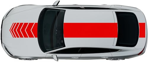 Kiwistar - Autoaufkleber Rallye Streifen - 30 x 400 cm - rot matt - selbstklebend - Viperstreifen für Auto, Motorhaube, Karosserie - Tuning Aufkleber Racing Deko