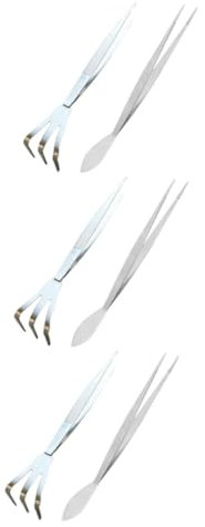 BESPORTBLE 6stücke Teiliges Aus Edelstahl-pinzette Für Bonsai Und Pflanzenpflege Rutschfeste Bonsai-werkzeuge Für Einfache Entfernen Von Moos Und Unerwünschten Trieben Langlebig Und