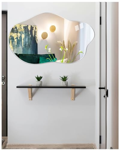 TOLOVIC Spiegel Wand Asymmetrischer Spiegel Wandspiegel Spiegel Asymmetrisch Glas HD Dekorative Selbstklebend Wandspiegel für Wohnzimmer Bad Flur