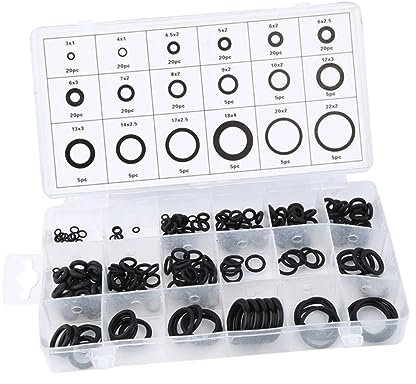 Gatuida 225stücke Dichtungsringe Ringe Vielseitig Einsetzbare Gummidichtungen Schwarz Hitzebeständig Und Elastisch Für Reparaturen Und Abdichtungen Praktische Aufbewahrungsbox Enthalten