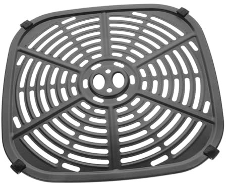MAGICLULU Antihaftbeschichtete Schwarz für aus Edelstahl Grillplatte Hitzebeständig und Ersatzpfanne für Heißluftfritteusen Zubehör für Küche Airfryer