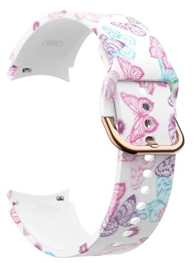 Bedrucktes Silikonarmband for Samsung Galaxy Watch 4/5/6/7 40 mm 44 mm 5Pro 45 mm Armband Band Watch 6Classic 47 mm 43 mm Gürtel(Butterfly,For Galaxy Watch 5)