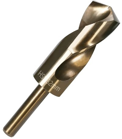 Vearter Broca en espiral de 32 mm, HSS M2 para metal con vástago reducido de 12,7 mm, broca de cambio rápido para acero inoxidable, cobre, aluminio, aleación de zinc, madera y plástico