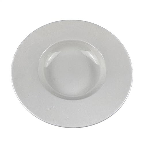 CHFYIJYHM Moderne große Speiseteller, weißer Keramik-Essteller, Restaurant-Western-Speiseteller, runder tiefer Teller, Heimküche, Salatteller, Suppenschüssel, stapelbare Speiseteller(Large)