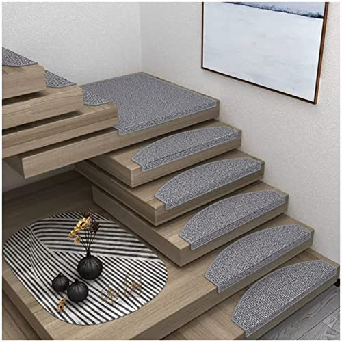 SAOGERUL Gradini per Scale in Moquette per gradini in Legno con Autoadesivo, 2/15/28 Pezzi, gradini per Scale Antiscivolo riutilizzabili per Scale in Legno per Interni, coperture per Scale di sicurez