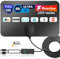 2025 Newest TV Aerial, Indoor TV Aerial with Strong Signal Booster 300+ Miles Range Reception, Freeview Aerial for Local Channels, TV Antenna Support 4K 1080P HDTV with 16.4ft Coax Cable
