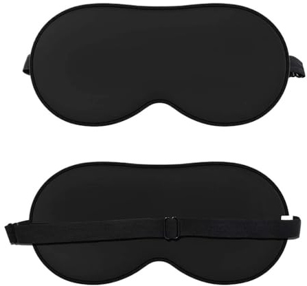 2 x ultraweiche, hautfreundliche Schlafmaske, reiner, natürlicher Stoff und natürliche Baumwolle, gefüllt, Schlafmaske mit verstellbarem Riemen