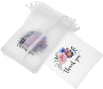 TOPPERFUN Lot de 10 Petits Sachets en Organza Blanc 10x15cm | Pochettes à Cordon, pour Lavande et Parfums, Armoires, Tiroirs, Valises, Usages Variés