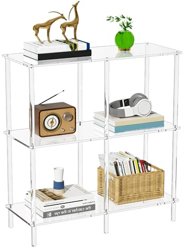 solaround Acryl Konsolentisch Regal Bücherregal, 75 x 30 x 80 cm, Transparent