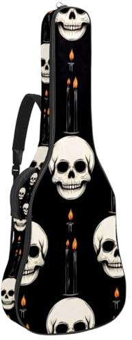 KengjuTesu 43 Zoll Akustikgitarre Softcase mit Rucksackgurt und 2 Taschen Waldkürbis, ohne Polsterung, Rucksack Wasserdicht Oxford Tuch Bassgitarre Gigbag für Konzertgitarre, Mehrfarbig 7