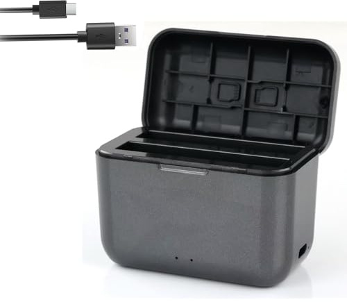 Camaisa Dubbel batteriladdare bärbart laddningsfodral för Insta360 X5 kamera