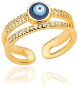 GGYTMQL Mädchen Produkte Ringe Ring Schmuck Frauen Männer böse Augenringe für Frauen, die blaue Ringgeschenke öffnen