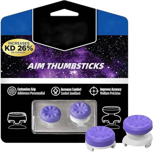 2Pcs Thumb Grips for PS4 Controller, Thumb Grip Cap Extender | Performance Analog Thumbstick Silicone Joystick Grips High-Rise Mid-Rise Controller Joystick Increased Accuracy