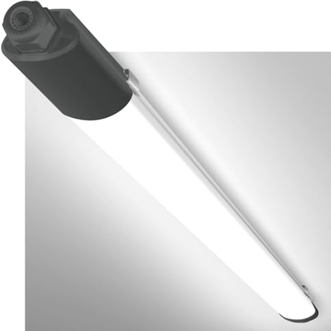 zemty Feuchtraumleuchte LED Röhre 120CM, 3000K/4000K/6500K 36W 3960LM LED Deckenleuchte, IP65 Wasserfest Grau Lichtleiste für Kellerlampe, Werkstattlampe, Küchenlampe, Badlampe