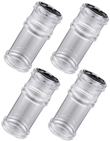 SOLUSTRE Set Da 4 Bottiglie Per Condimenti Da Cucina in Plastica Nero Grande, Leggere e Trasportabili, Per Uso Domestico e Barbecue All'aperto