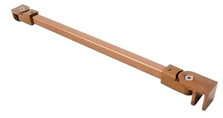 Barre de support pour porte de douche en verre Barre de fixation murale for cabine douche en verre, 1 pièce, anti-balancement, joint réglable, noir mat poli, or rose(Color 4,50cm Long)