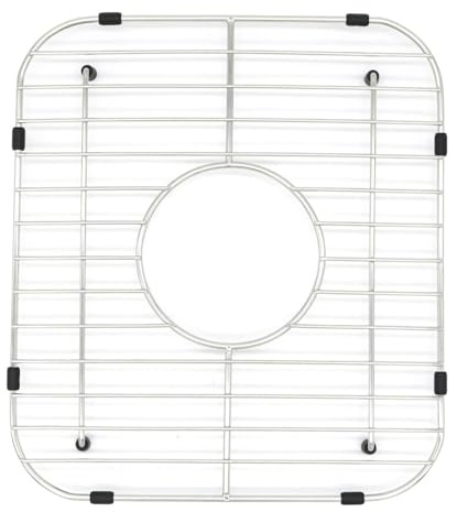 susiodeu Universal Heavy-Duty Sink Protector Grid Kitchen Single Bowl Sink Rack Non-Slip Featuring Durable Stainless Steel Grate Rack Scratch Resistant No Installation, Center Drain Hole, 300x335mm
