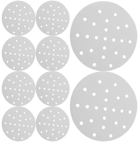 BESPORTBLE Almohadillas Redondas para Vapor de Papel Perforado 152 CM 400 Unidades para Freidora de Aire y Vaporera Revestimientos de Papel para Cocina Tapetes para Dim Sum y Bollos