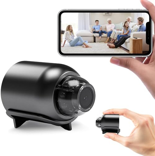 Genérico Mini Camara vigilancia WiFi Interior,Camara de vigilancia WiFi Exterior,camaras vigilancia Domicilio WiFi,Camara Mini HD 1080P,con un ángulo de visión de 140°