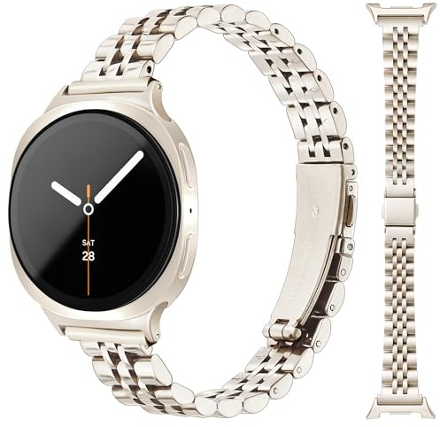 Ocaer Kompatibel mit Samsung Galaxy Watch 9/8/7/FE/6/5/4 Armband 40mm 44mm, 8 Classic/6/4 Classic 42mm 43mm 46mm 47mm, 5 Pro 45mm, Elegant Edelstahl Watch Armband, Metall Band für Damen Frauen