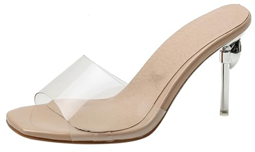 LarDorLin Tacco a Spillo Mules Donna Trasparente Pantofole