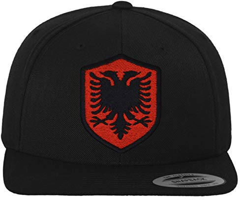 FanShirts4u Classic Snapback ALBANIEN mit Wappen Baseball Cap ALBANIA (schwarz/Wappen schwarz)