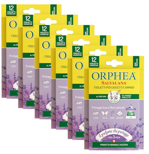 ORPHEA Salvalana Einlegeblätter für Schubladen und Schränke, für Wolle und Kleidung, Lavendelduft, 6 Stück