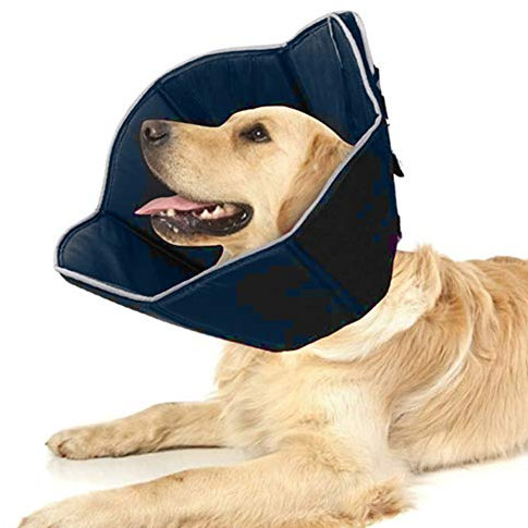 WingFly Schutzkragen für Hunds Halskrause Schützender Einstellbar Hundekragen Schutzkragen Krägen mit Klettverschluss Tier Kragen Elizabethan Halsband für Haustier Hund Katze Nackenschutz Kissen (XL)